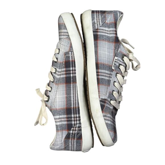 Taos Footwear Star Plaid Lace Up Sneakers Women's 8 Gray Preppy Academia Neutral - Picture 4 of 10